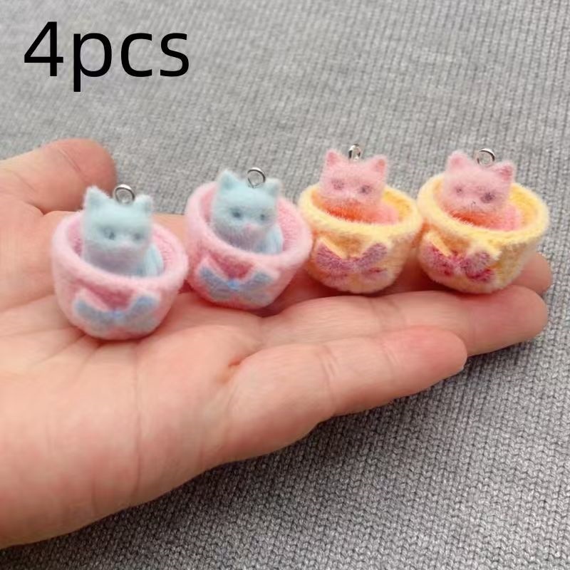 4pcs 3D plush resin cat pendan - đánh giá và giá Event Party