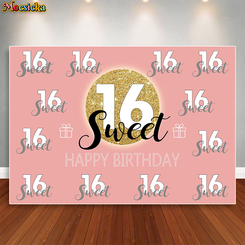 Mocsicka Sweet 16 Birthday Bac - đánh giá và giá Dessert Table Backdrop