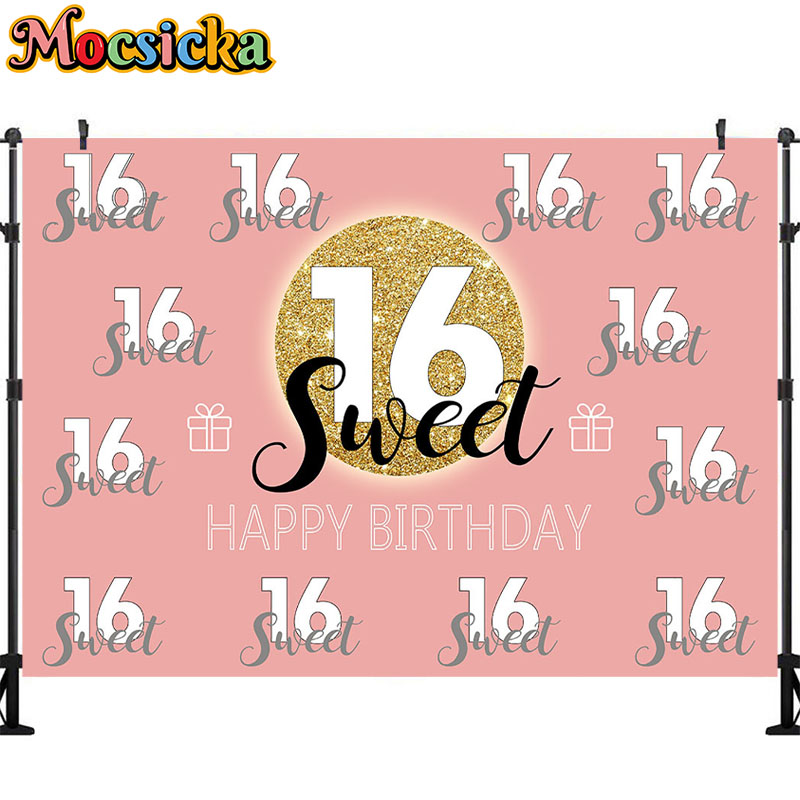 Mocsicka Sweet 16 Birthday Bac - đánh giá và giá Dessert Table Backdrop