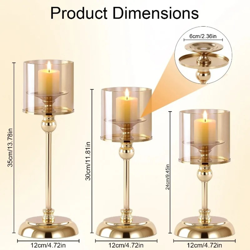3Pcs Candle Holders Modern Met - đánh giá và giá Centerpiece Stick