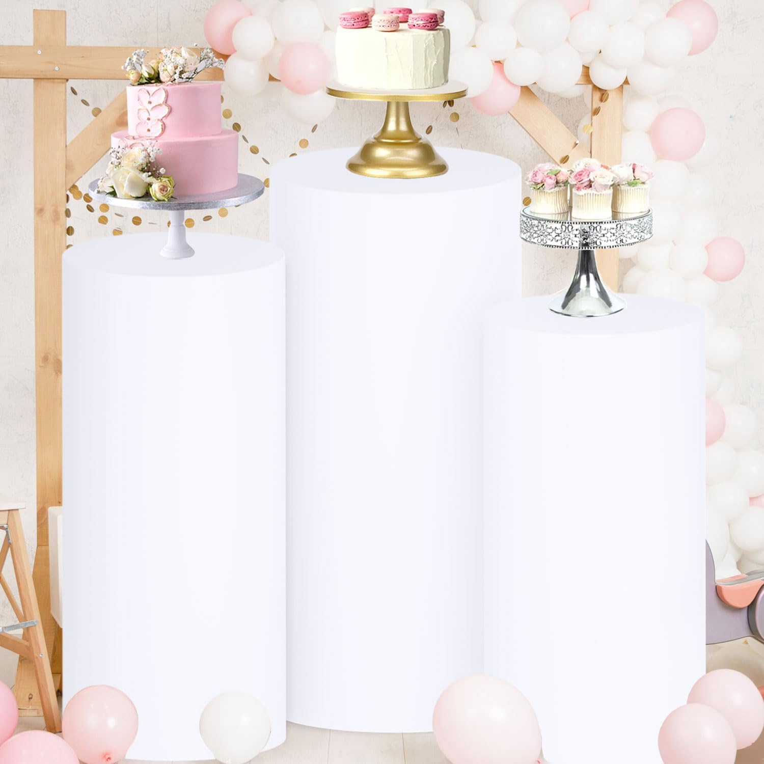 Yeele 1PCS/3PCS/5PCS White Cyl - đánh giá và giá Dessert Table Backdrop