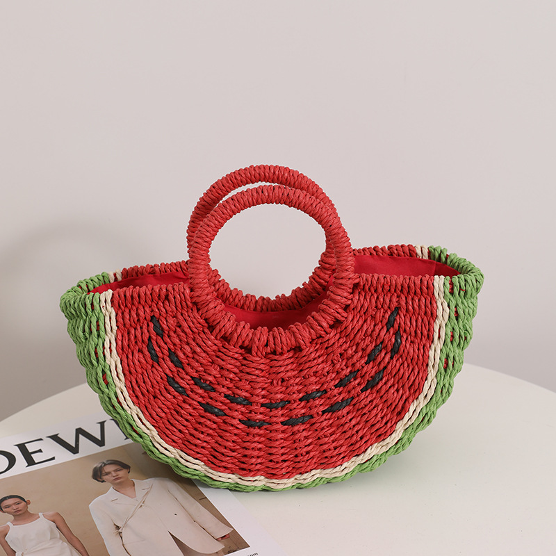Cute Watermelon Straw Bag Cand - đánh giá và giá Paper Straw Color