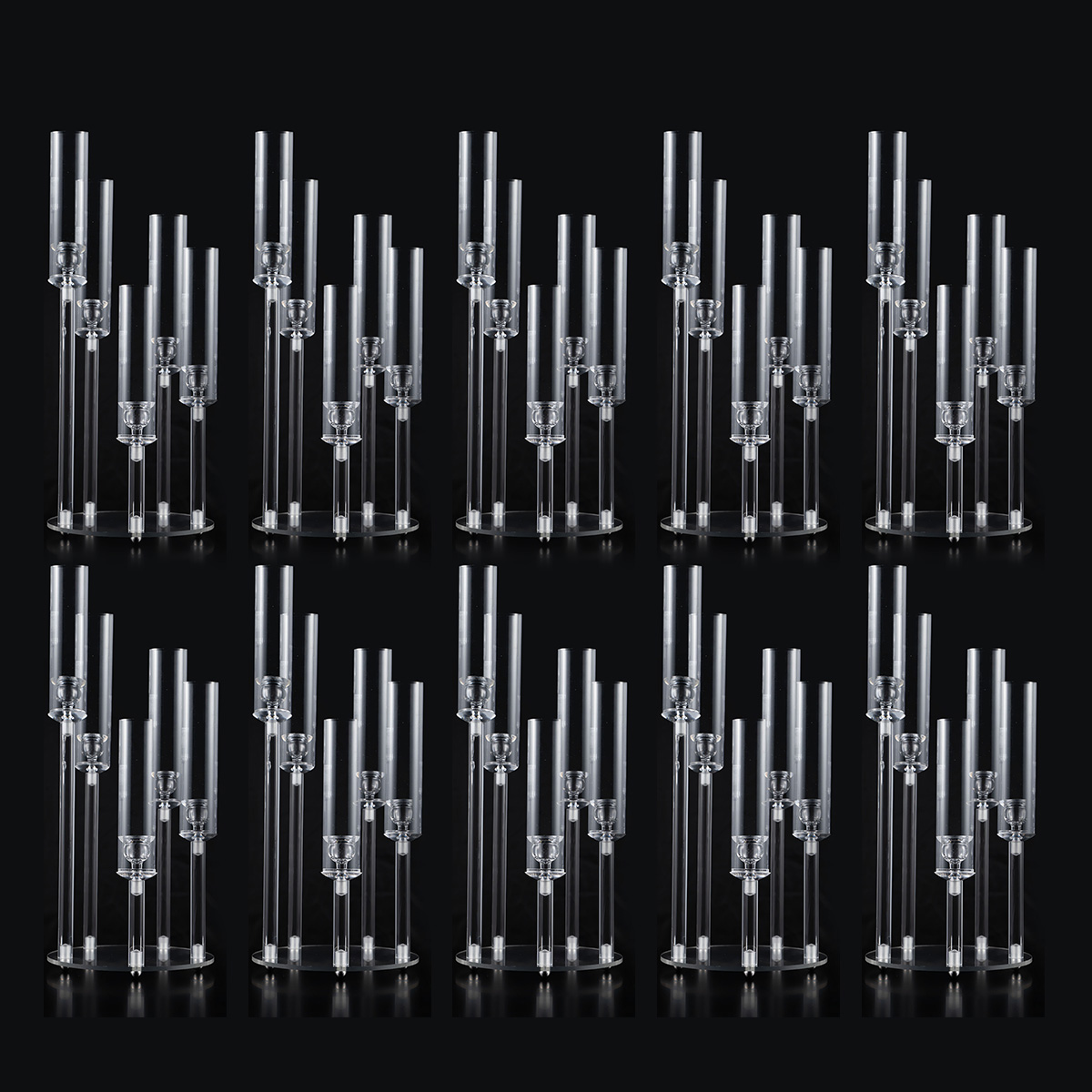 Clear Acrylic 5 Arm Candlestic - đánh giá và giá Centerpiece Stick