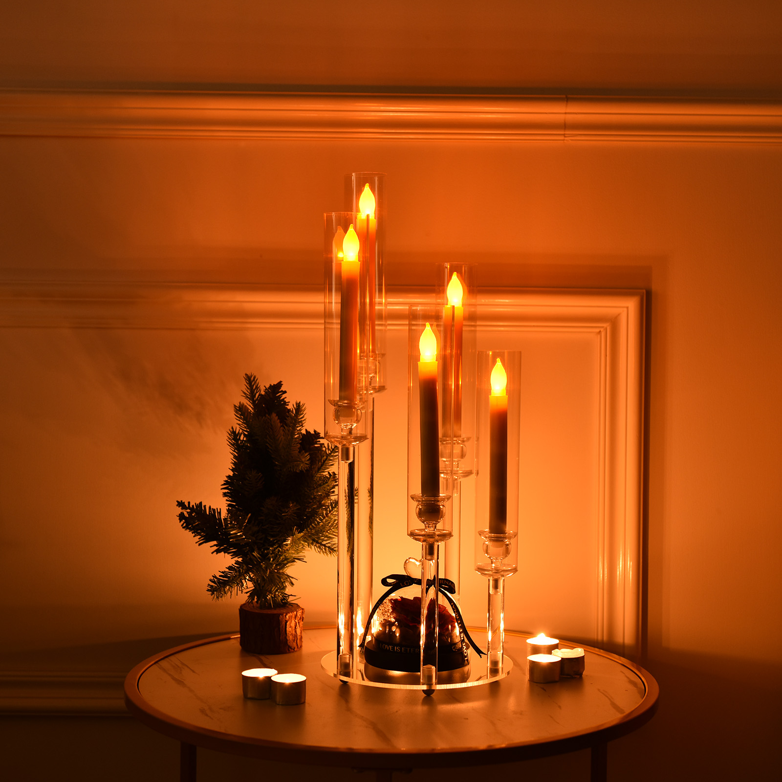 Clear Acrylic 5 Arm Candlestic - đánh giá và giá Centerpiece Stick